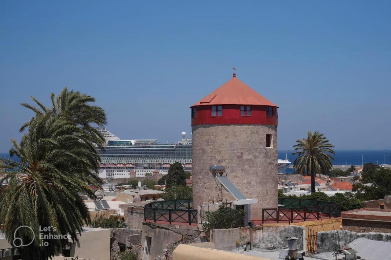 A Medieval Windmill Tower With Magnificent View Rhodes City Esterno foto